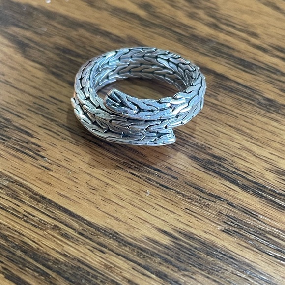 JOHN HARDY CLASSIC CHAIN SILVER TIGA DOUBLE COIL RING, SIZE 7 - Picture 6 of 7